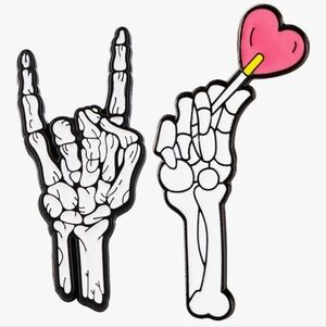 Skeleton Hand Enamel Pins